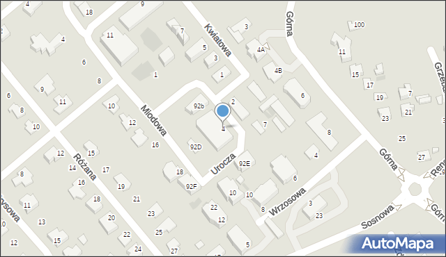 Puławy, Urocza, 4, mapa Puław