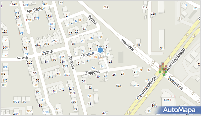 Radom, Urocza, 12, mapa Radomia