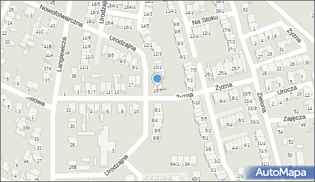 Radom, Urodzajna, 10/7, mapa Radomia
