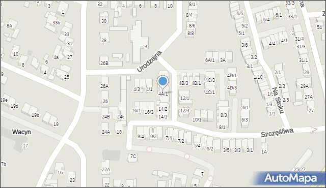 Radom, Urodzajna, 4A/1, mapa Radomia