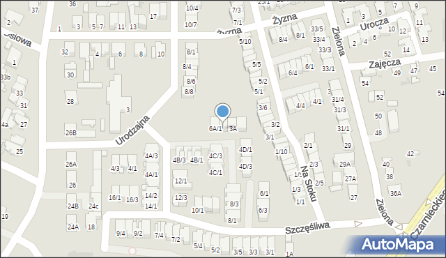 Radom, Urodzajna, 6A/2, mapa Radomia