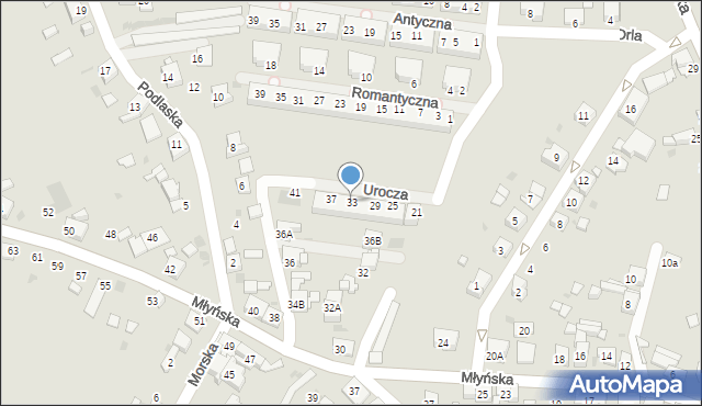 Ruda Śląska, Urocza, 33, mapa Rudy Śląskiej