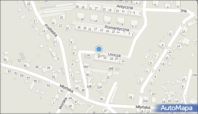Ruda Śląska, Urocza, 37, mapa Rudy Śląskiej