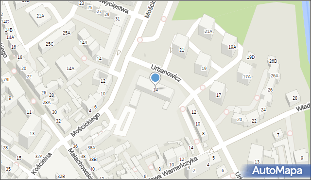 Sosnowiec, Urbanowicz Anieli, 14, mapa Sosnowca