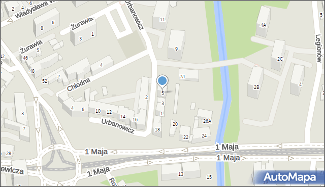 Sosnowiec, Urbanowicz Anieli, 5, mapa Sosnowca