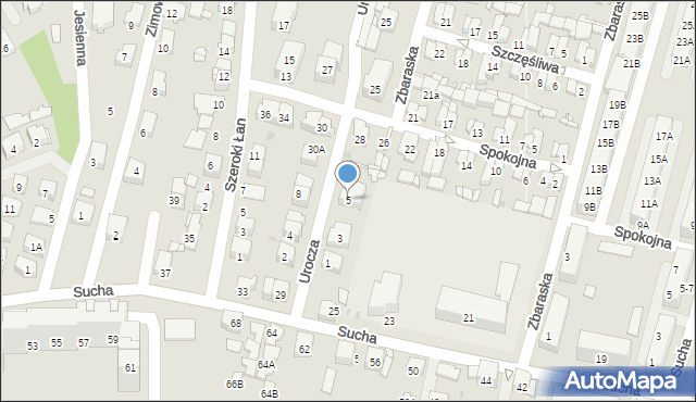 Sosnowiec, Urocza, 5, mapa Sosnowca