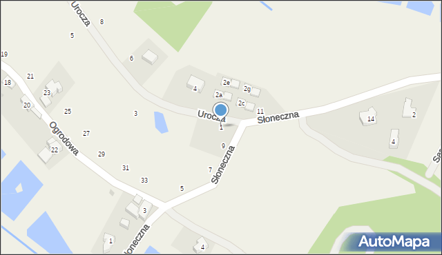 Sosnówka, Urocza, 1, mapa Sosnówka