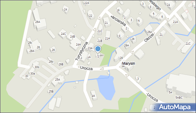 Szklarska Poręba, Urocza, 1, mapa Szklarska Poręba