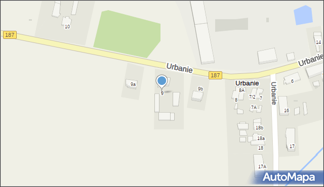 Urbanie, Urbanie, 9, mapa Urbanie