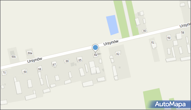 Ursynów, Ursynów, 64, mapa Ursynów