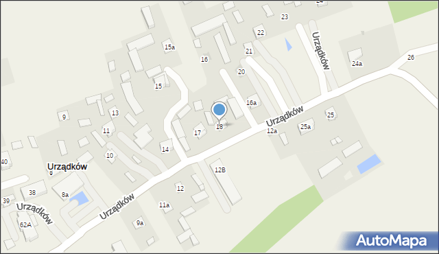 Urządków, Urządków, 18, mapa Urządków