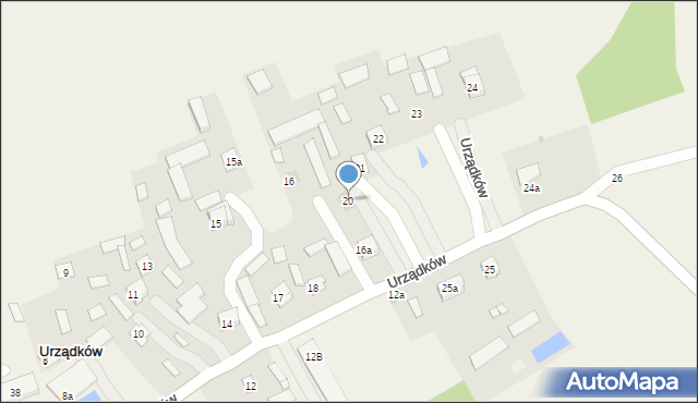 Urządków, Urządków, 20, mapa Urządków
