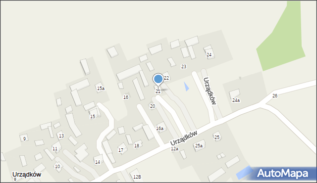 Urządków, Urządków, 21, mapa Urządków