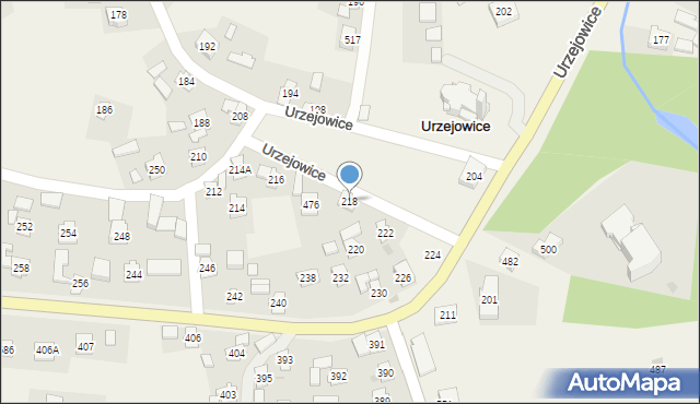 Urzejowice, Urzejowice, 218, mapa Urzejowice