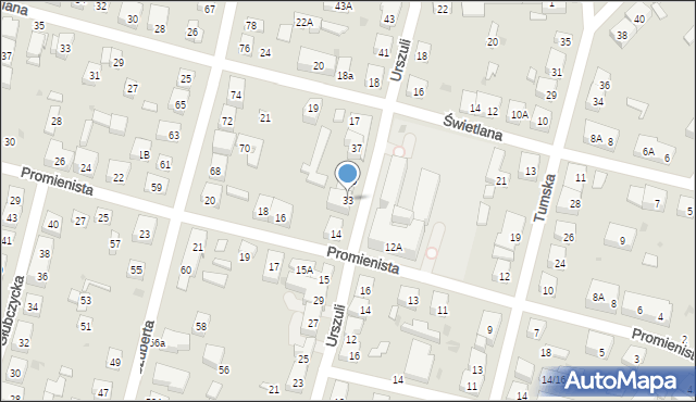 Warszawa, Urszuli, 33, mapa Warszawy