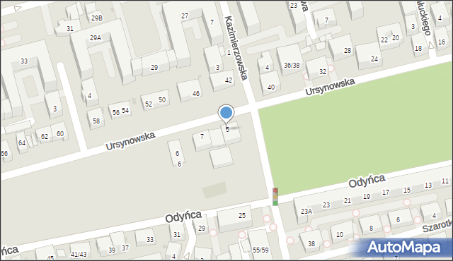 Warszawa, Ursynowska, 5, mapa Warszawy