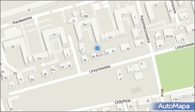 Warszawa, Ursynowska, 54, mapa Warszawy