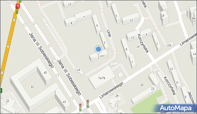 Warszawa, Urle, 1, mapa Warszawy