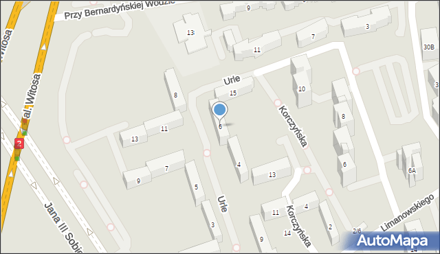 Warszawa, Urle, 6, mapa Warszawy