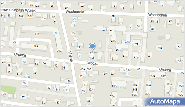 Warszawa, Urocza, 43, mapa Warszawy