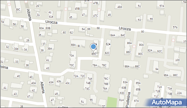 Warszawa, Urocza, 80C, mapa Warszawy