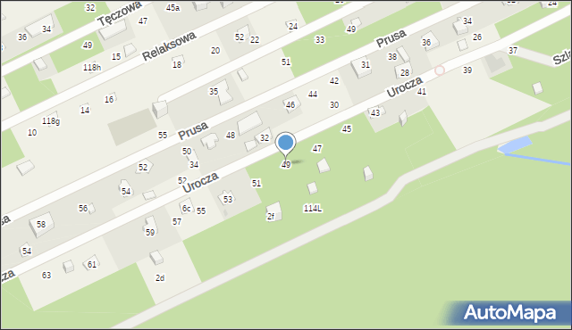 Wolica, Urocza, 49, mapa Wolica
