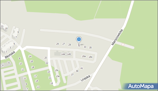 Wrocław, Uraska, 31, mapa Wrocławia