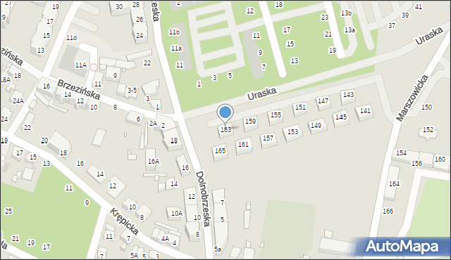 Wrocław, Uraska, 4, mapa Wrocławia