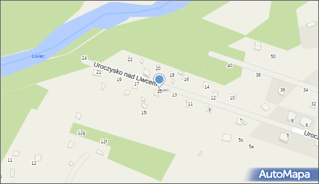 Zawiszyn, Uroczysko nad Liwcem, 15, mapa Zawiszyn