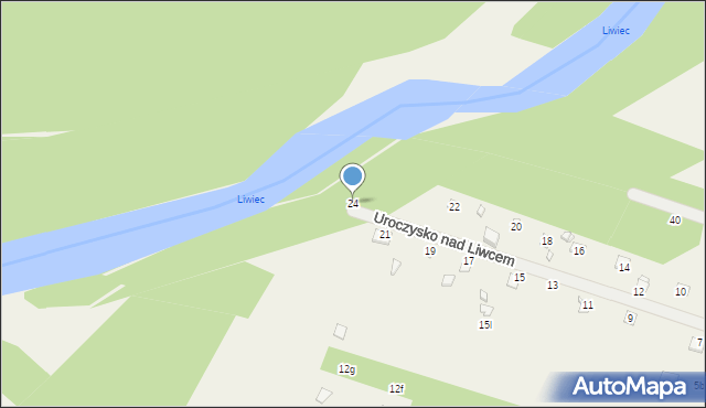 Zawiszyn, Uroczysko nad Liwcem, 24, mapa Zawiszyn