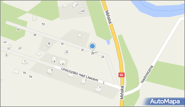 Zawiszyn, Uroczysko nad Liwcem, 28, mapa Zawiszyn