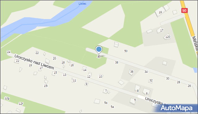 Zawiszyn, Uroczysko nad Liwcem, 40, mapa Zawiszyn