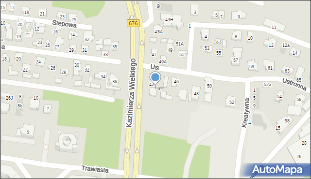 Białystok, Ustronna, 42A, mapa Białegostoku