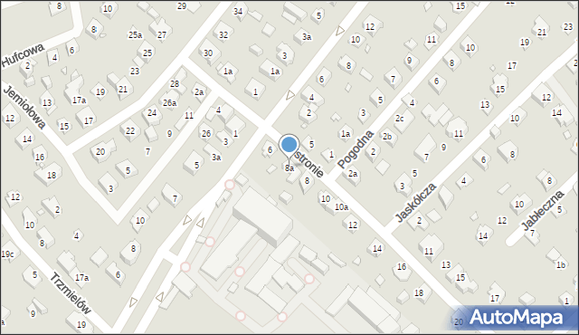 Bielsko-Biała, Ustronie, 8a, mapa Bielsko-Białej