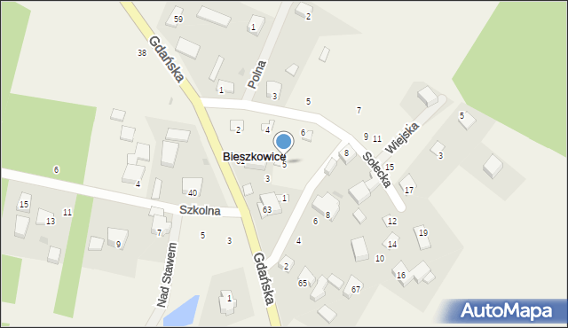 Bieszkowice, Usługowa, 5, mapa Bieszkowice