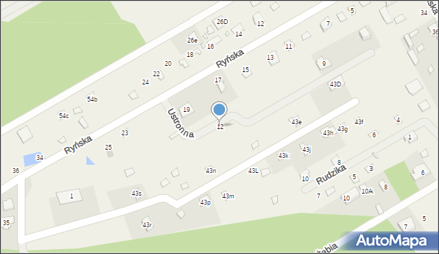 Borki, Ustronna, 12, mapa Borki