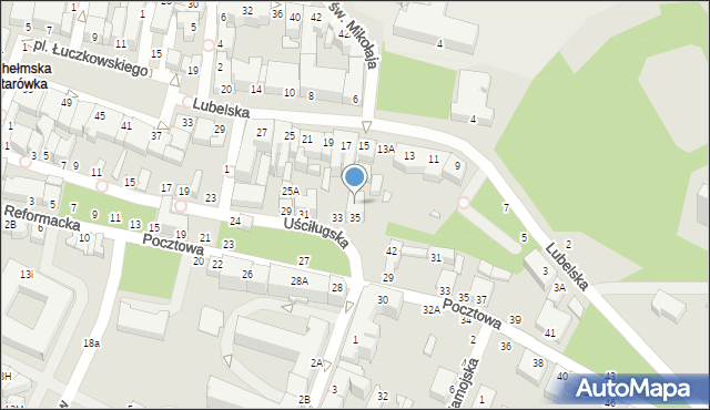 Chełm, Uściługska, 35A, mapa Chełma