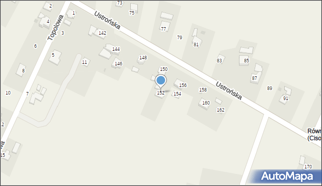 Cisownica, Ustrońska, 152, mapa Cisownica