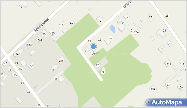 Długa Kościelna, Ustronna, 25, mapa Długa Kościelna