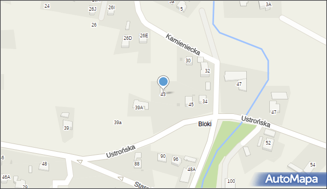 Goleszów, Ustrońska, 43, mapa Goleszów