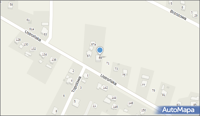 Goleszów, Ustrońska, 69, mapa Goleszów