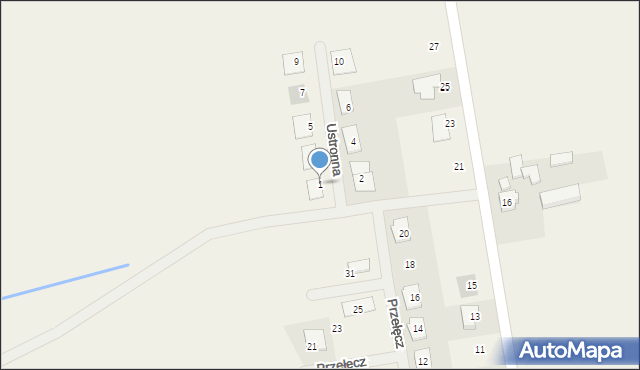 Góra, Ustronna, 1, mapa Góra