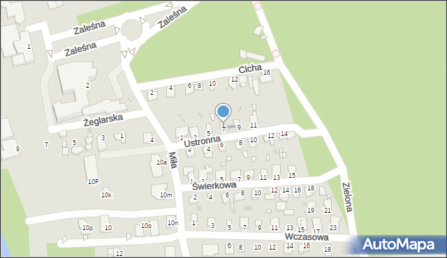 Grudziądz, Ustronna, 7, mapa Grudziądza