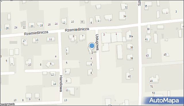 Grzybowo, Usługowa, 2, mapa Grzybowo