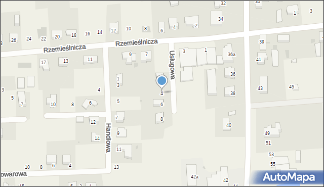 Grzybowo, Usługowa, 4, mapa Grzybowo