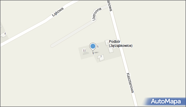 Jarząbkowice, Ustronna, 9, mapa Jarząbkowice