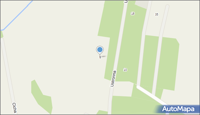 Józefów, Ustronna, 9, mapa Józefów
