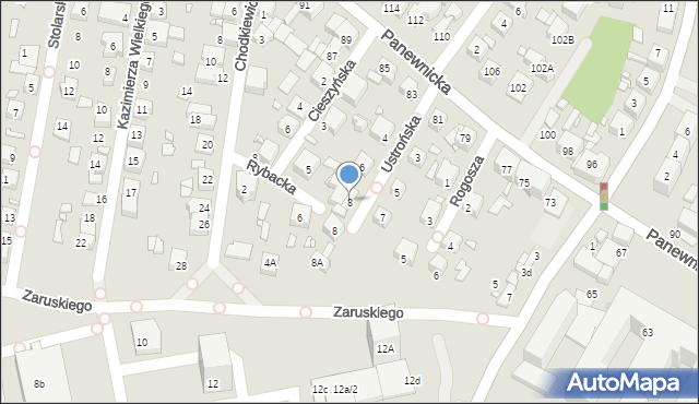 Katowice, Ustrońska, 8, mapa Katowic