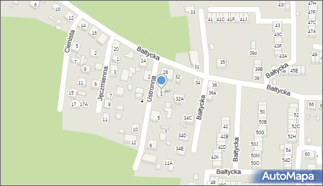 Katowice, Ustronna, 3, mapa Katowic