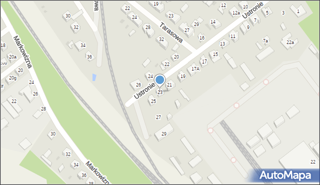 Kielce, Ustronie, 23, mapa Kielc
